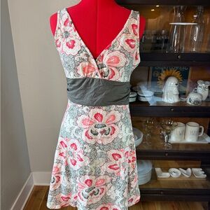 Patagonia Organic Cotton Pink Floral Sleeveless Dress Size L